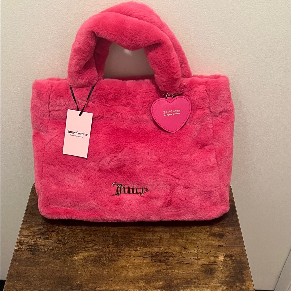 Juicy Couture Vibrant Pink Plush Tote